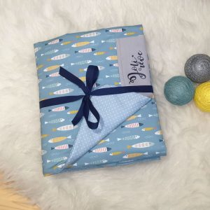 Couverture pour bébé poissons et bleu ciel bébé en cadeau de naissance décoration pour chambre de bébé