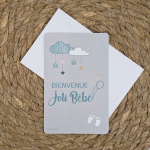 Carte message pour cadeau de naissance pour bébé mixte pour fille et garçon personnalisation et originalité avec enveloppe