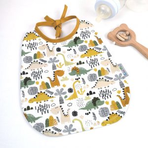 Bavoir bébé lange motif dinosaures un accessoire pour bébé en cadeau de naissance