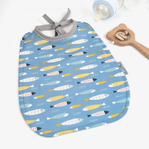 Bavoir bébé lange motif poissons un accessoire pour bébé en cadeau de naissance