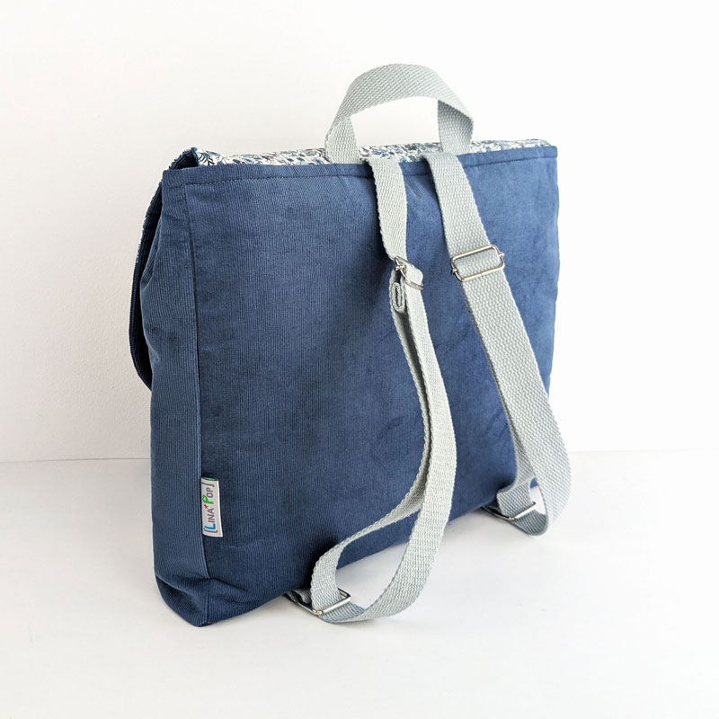 Cartable maternelle personnalisé base bleu gris avec sangle grise un accessoire sac d'écolier et trousse