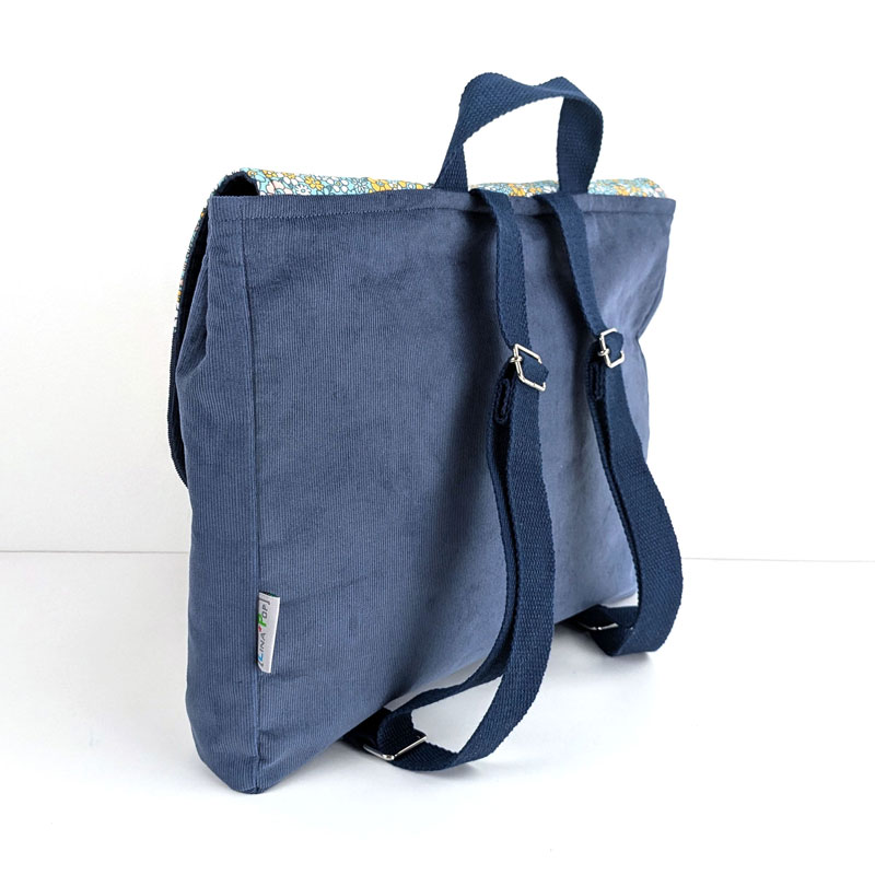 Cartable maternelle personnalisé base bleu gris avec sangle marine un accessoire sac d'écolier et trousse
